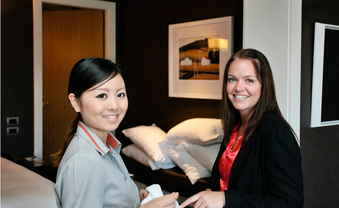 ニュージーランドの女性と、日本人女性