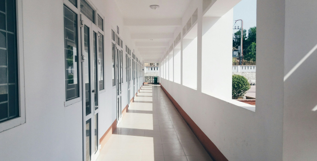 ニュージーランドの高校の外観