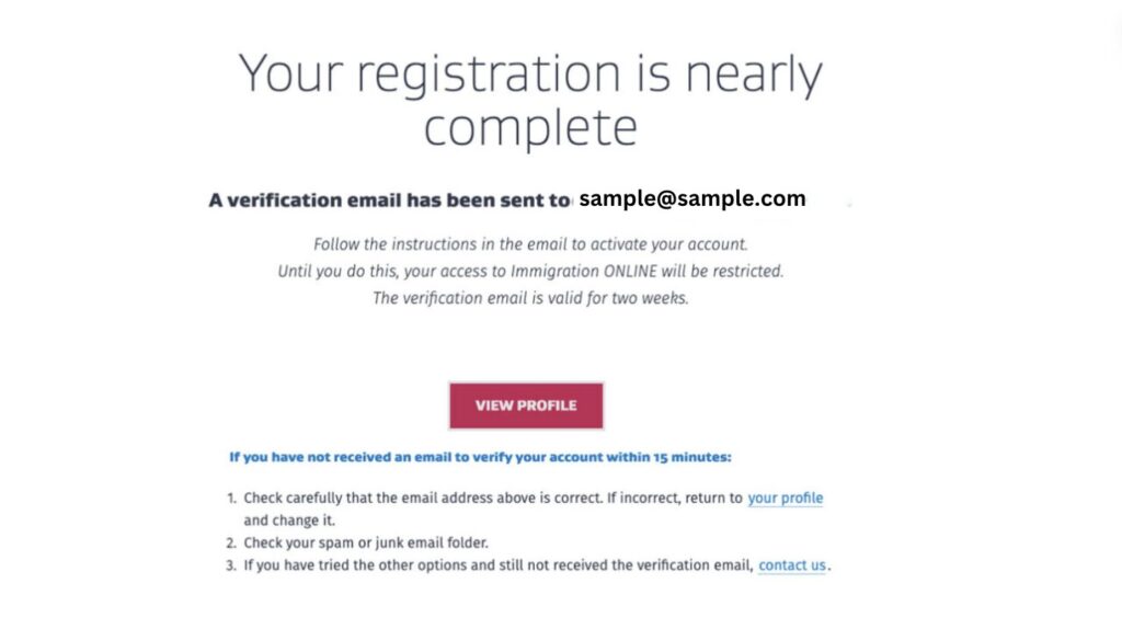 メール内のリンククリック指示画面